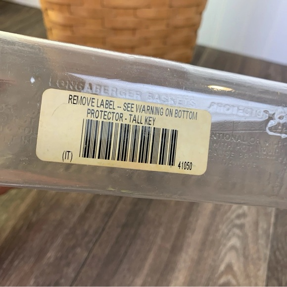 Vintage Longaberger Wall Hanging Tall Key Basket 9.5" Leather Strap & Liner - Picture 8 of 12